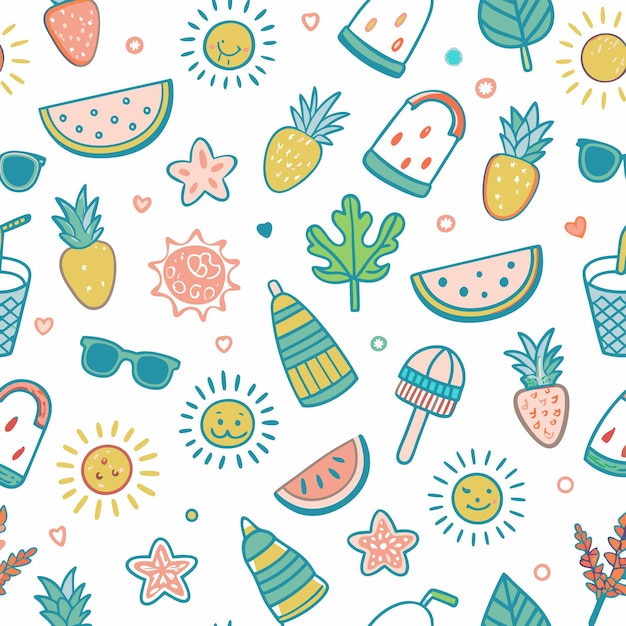 Vector doodles pattern color