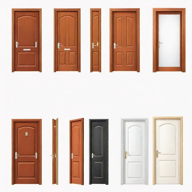 Door Flat Vector set White background illustration