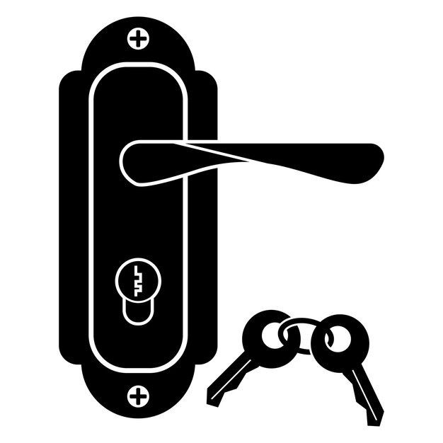 Vector door handle icon logovector design illustration template