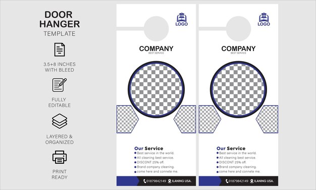 Vector door hanger design template for your company