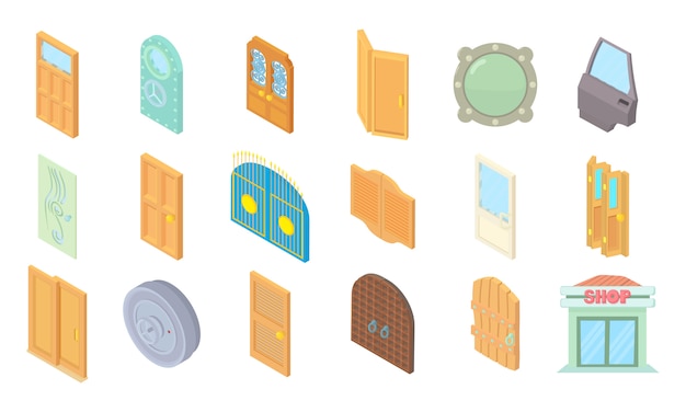 Door icon set 