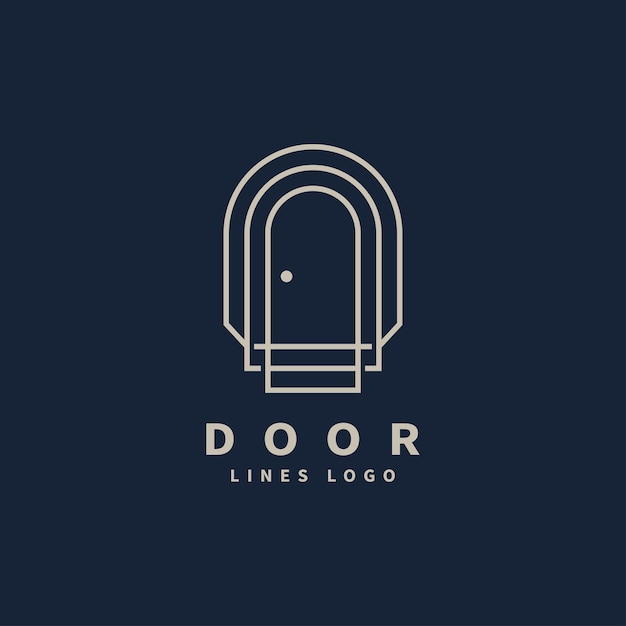 Door line art style logo design 2