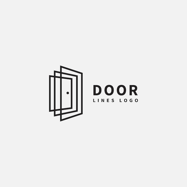 Door line art style logo design 4