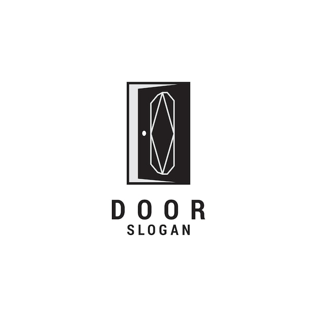 Door logo icon design template premium vector