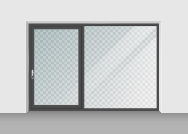 Door with transparent glass isolated on background Vector illustration