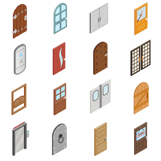 Doors icons set 