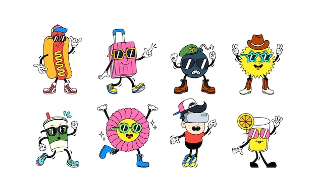 Vector dope cartoon characters 1