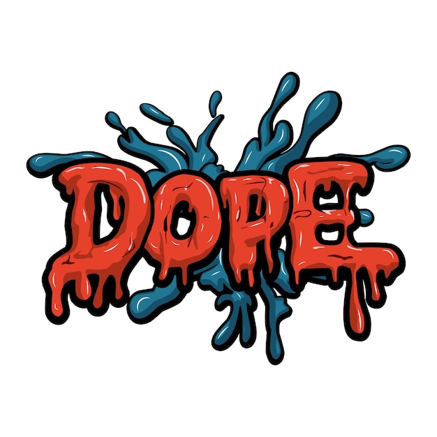 Vector dope graffiti lettering typography art illustration