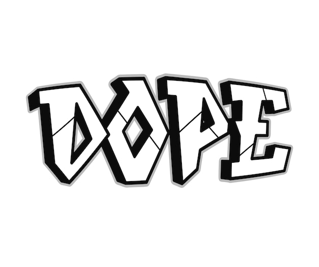 Dope word trippy psychedelic graffiti style letters