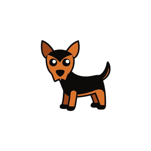 Dorkie dog angry icon vector