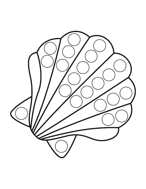 Do a Dot Activity, Dot Marker Coloring Pages, Dot Marker Seashell Coloring Page for Kids