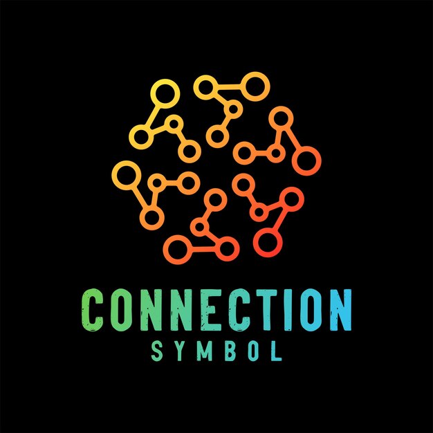 Dot Circle Connect for Atom Molecule Digital Data Symbol Illustration