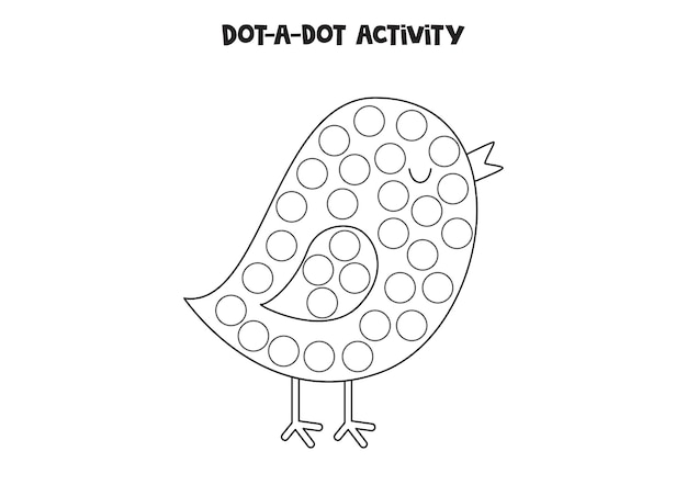 Dot a dot activity with cute bird Dot marker game for kids