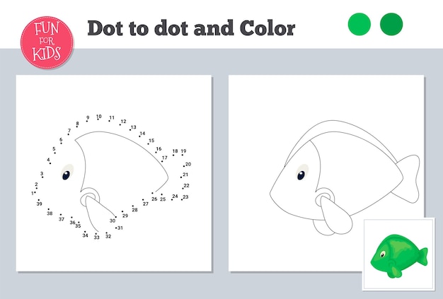 Dot to dot game for kids home schooling Coloring page for children education