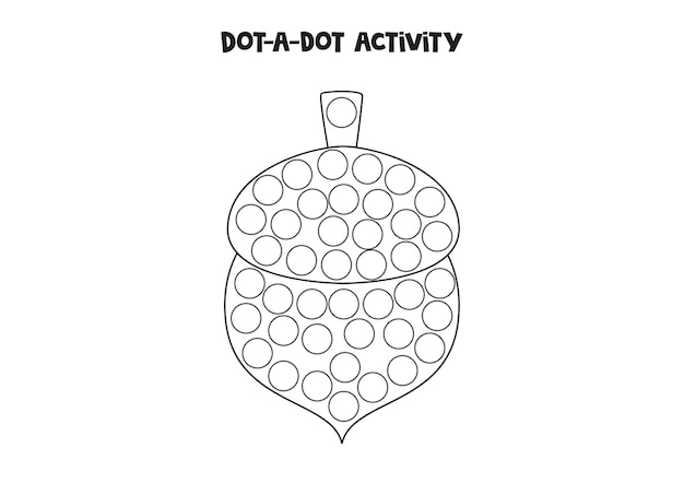 Dot a dot game for preschool kids Cartoon acorn