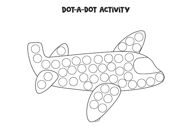 Dot a dot game for preschool kids Cartoon air plane