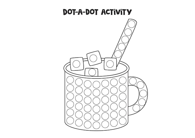 Dot a dot game for preschool kids Cartoon cacao cup