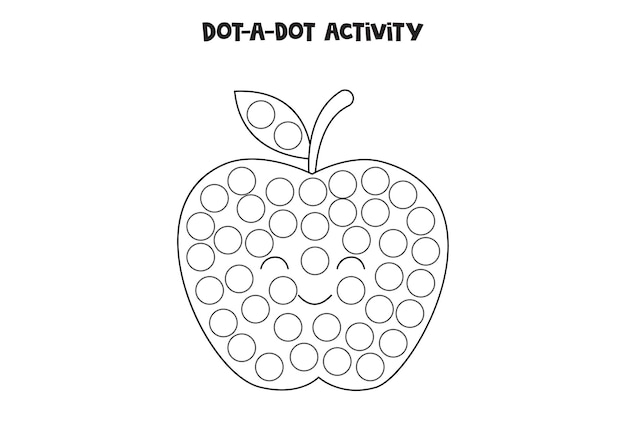 Dot a dot game for preschool kids Cute apple