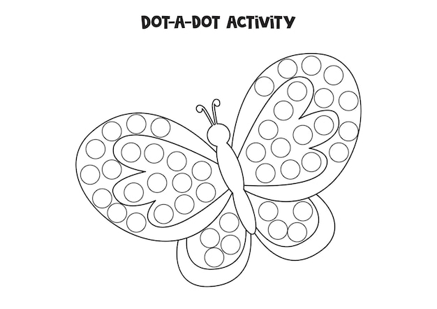 Dot a dot game for preschool kids Cute butterfly