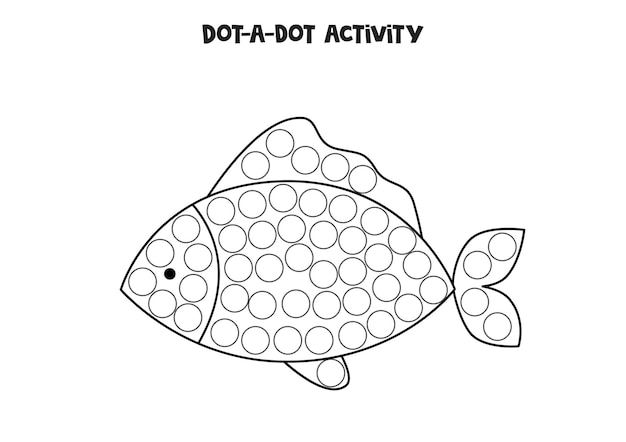 Dot a dot game for preschool kids Cute fish