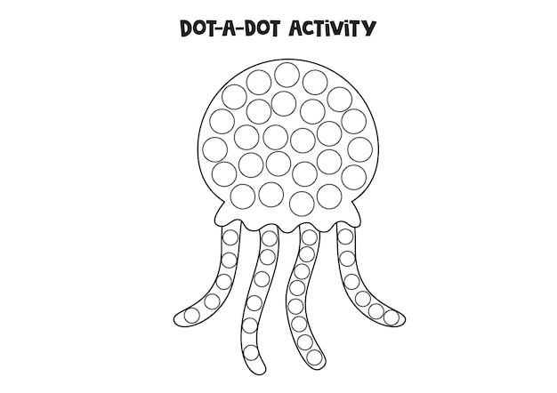 Dot a dot game for preschool kids Cute jelly fish