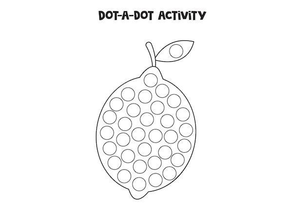 Dot a dot game for preschool kids Cute lemon