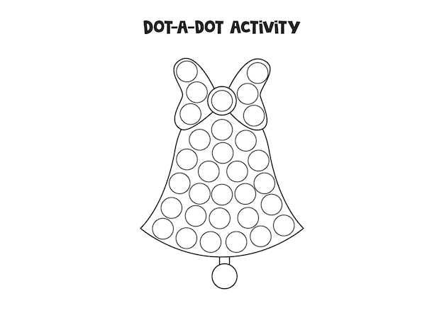 Dot a dot game for preschool kids Hand drawn bell