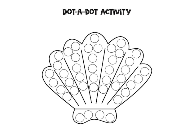 Dot a dot game for preschool kids Sea shell