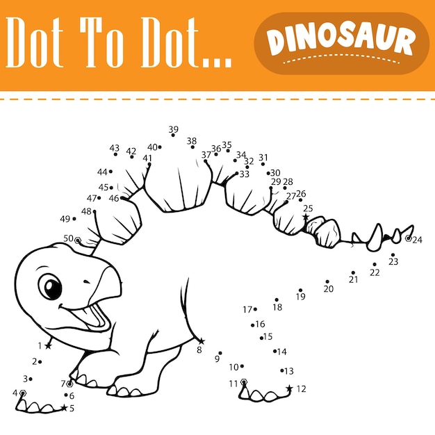 Dot to dot isolated coloring page for kids