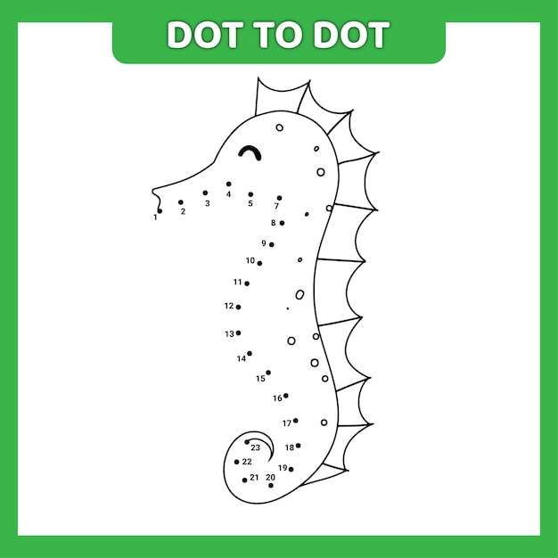 Vector dot to dot ocean animals for kids