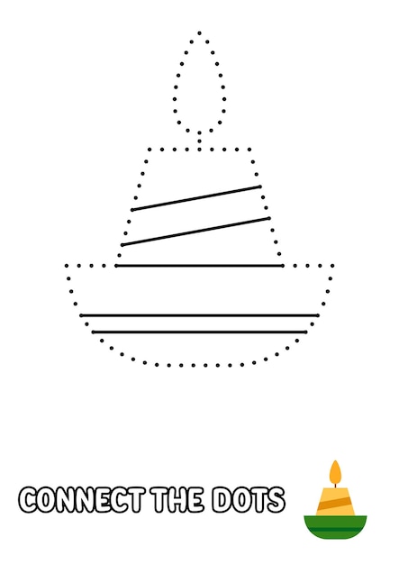 Dot to dot page with Candle for kids