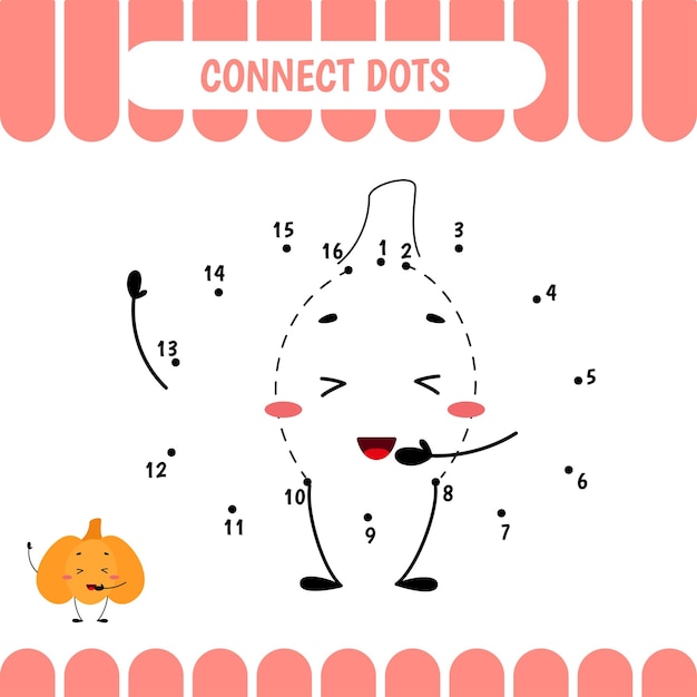 Dot to dot pumpkin Activity page for kids