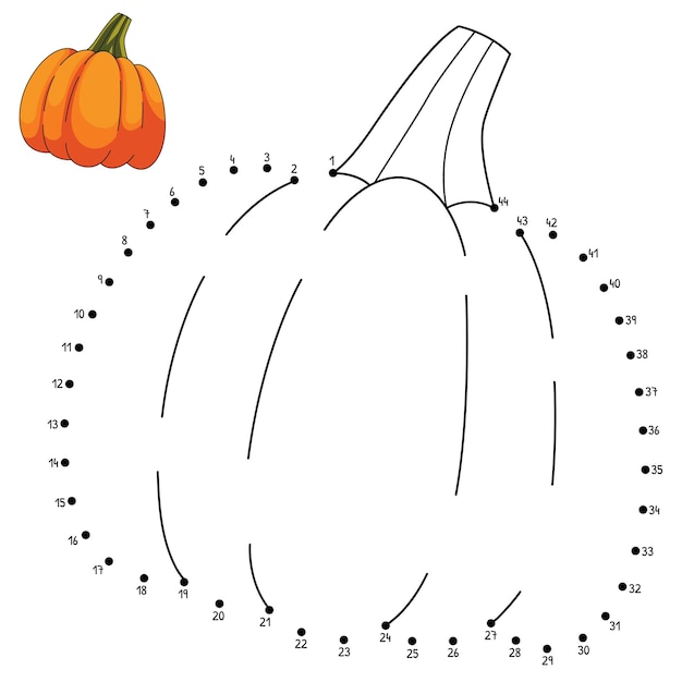 Dot to Dot Thanksgiving Pumpkin Coloring Pages