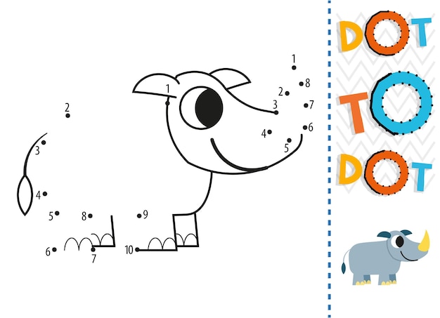 Dot to dot worksheet for kids. Connection dot coloring page. Point to point.