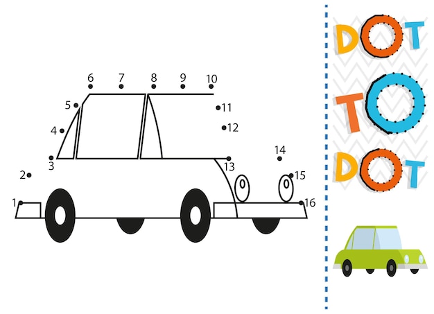 Dot to dot worksheet for kids Connection dot coloring page