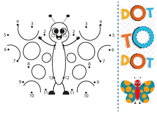 Dot to dot worksheet for kids Connection dot coloring page