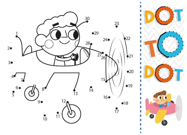 Dot to dot worksheet for kids Connection dot coloring page