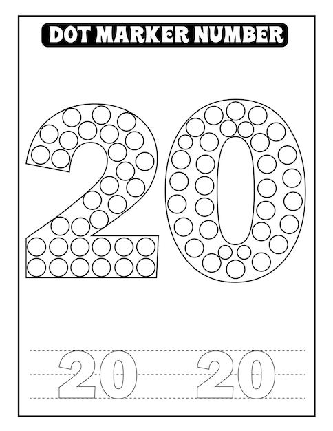 Dot marker number coloring pages