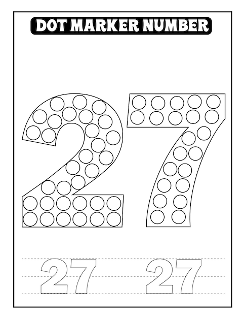 Dot Marker number coloring pages