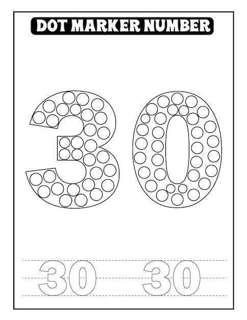 Dot Marker number coloring pages