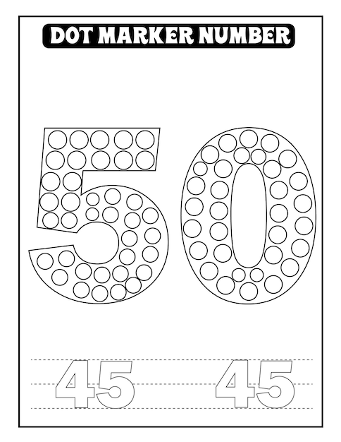 Dot Marker number coloring pages