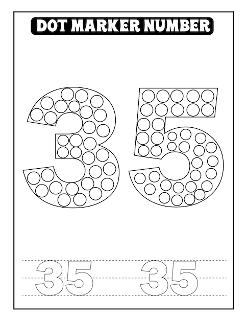 Dot Marker number coloring pages