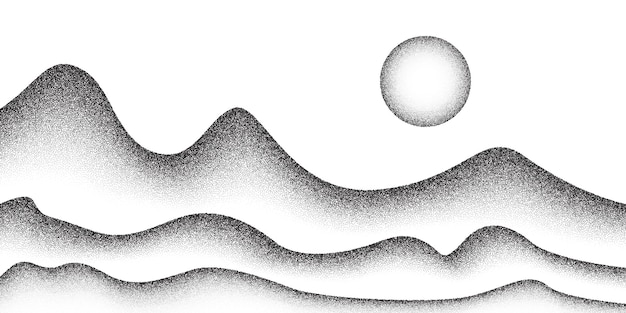 Dot stipple mountain illustration hill sand grain dots pattern background