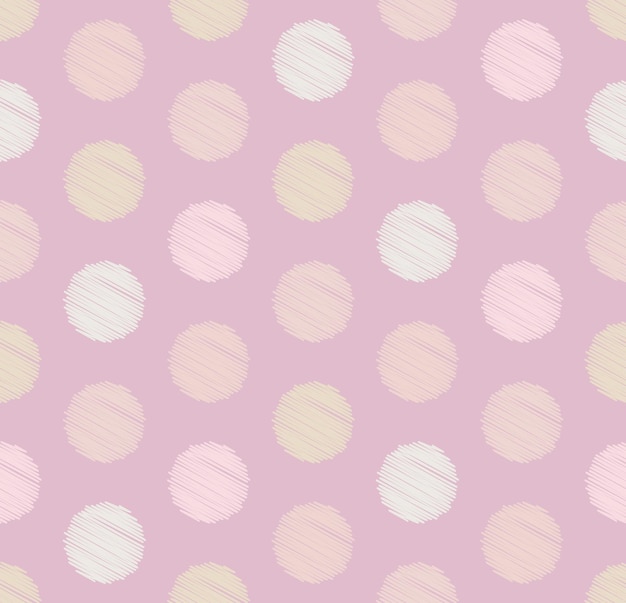 Dots circle geometric seamless on pink pattern pastel color background