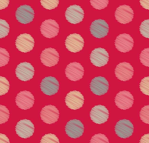 Dots circle geometric seamless on red color pattern background