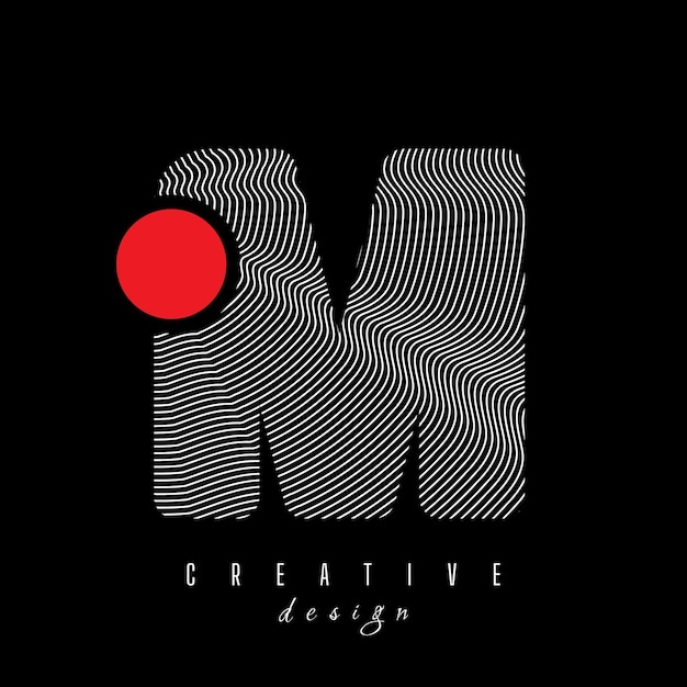 Vector dots letter m logo m letter design vector with dots