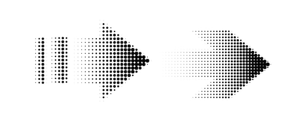 Dotted halftone arrows set