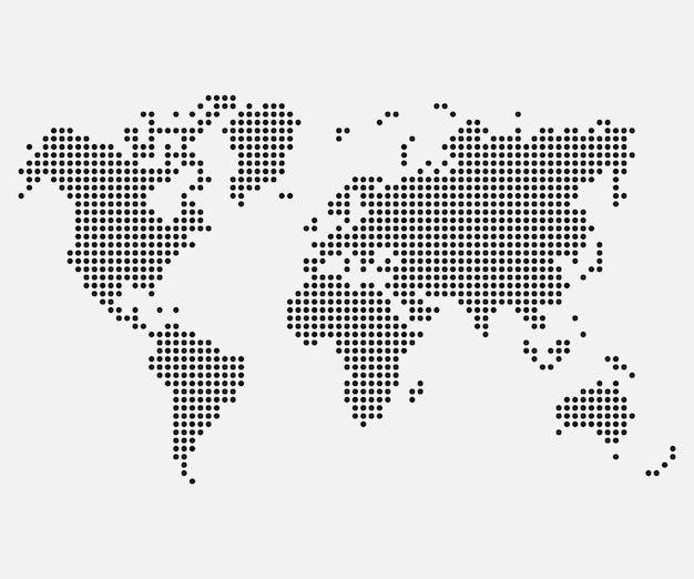 Dotted map of World Halftone design Vector illustration