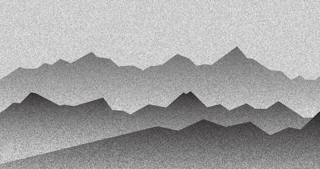 Dotted noise mountain grain pattern Dotwork grunge texture landscape and terrain Stippled gradient mountains Grainy hill in dotwork style Noisy stochastic background Pointillism textured drawing