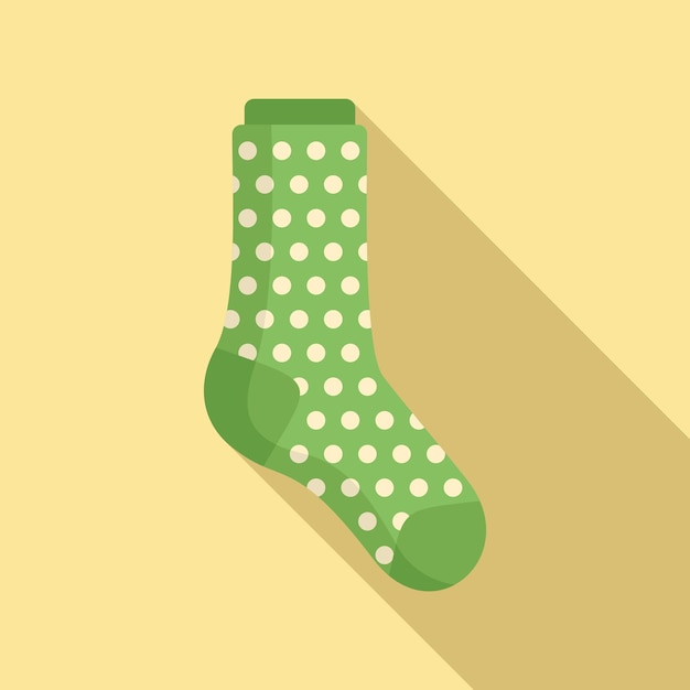 Dotted sock icon flat vector Winter sport sock Fashion item